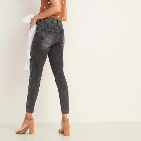 New Old Navy High-Waisted Button-Fly Rockstar Super Skinny Ankle Jeans For Women - Picture 7 of 7
